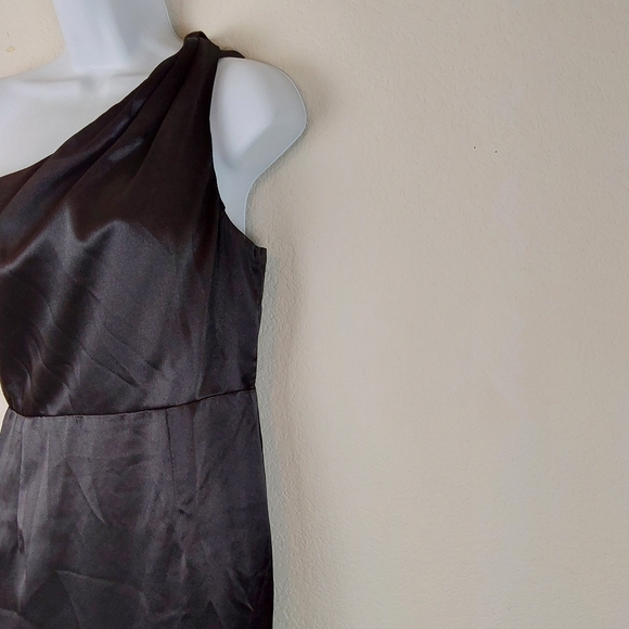 Lulus On the Guest List Black Satin One-Shoulder Maxi Dress - Picture 6 of 12